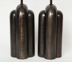 Modernist Gunmetal Bronzed Lamps - 781019