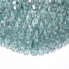 Modernist Hand Blown Aquamarine Murano Glass Polyhedral Chandelier - 3998175