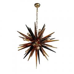 Modernist Hand Blown Mixed Smoked Murano Glass Spike Form Sputnik Chandelier - 4403349