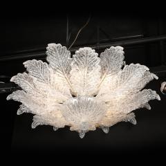 Modernist Hand Blown Mottled Murano Glass Acanthus Flush Mount - 4745285