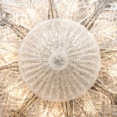 Modernist Hand Blown Mottled Murano Glass Acanthus Flush Mount - 4745296