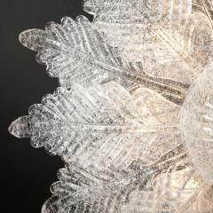 Modernist Hand Blown Mottled Murano Glass Acanthus Flush Mount - 4745297