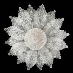 Modernist Hand Blown Mottled Murano Glass Acanthus Flush Mount - 4745313