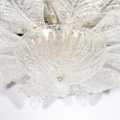 Modernist Hand Blown Mottled Murano Glass Acanthus Flush Mount - 4745315