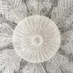Modernist Hand Blown Mottled Murano Glass Acanthus Flush Mount - 4745316