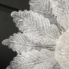 Modernist Hand Blown Mottled Murano Glass Acanthus Flush Mount - 4745317
