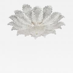 Modernist Hand Blown Mottled Murano Glass Acanthus Flush Mount - 4746376