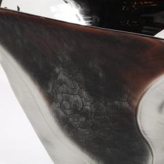 Modernist Hand Blown Murano Battuto Frosted Amethyst Glass Centerpiece Bowl - 4304275