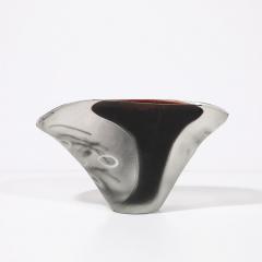 Modernist Hand Blown Murano Battuto Frosted Amethyst Glass Centerpiece Bowl - 4304282