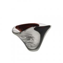 Modernist Hand Blown Murano Battuto Frosted Amethyst Glass Centerpiece Bowl - 4304291
