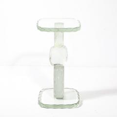 Modernist Hand Blown Murano Battuto Glass Sculptural Drinks End Table - 4075740