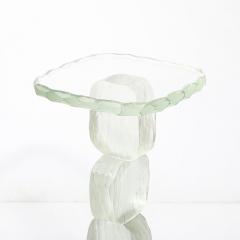 Modernist Hand Blown Murano Battuto Glass Sculptural Drinks End Table - 4075843