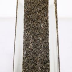 Modernist Hand Blown Murano Bullicante Detailed Glass Brass Fitted Table Lamps - 3645271
