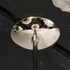 Modernist Hand Blown Murano Frosted Globe Pendant Chandelier W Chrome Fittings - 4403304