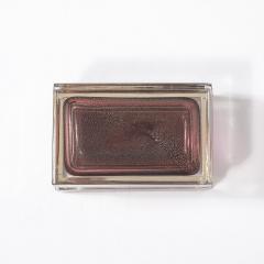 Modernist Hand Blown Murano Glass Box in Smoked Rose with 24 Karat Gold Flecks - 4347700