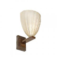 Modernist Hand Blown Murano Glass Sconces in Opalene Glass with 24 Karat Gold - 4377022