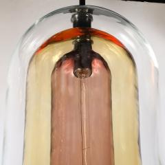 Modernist Hand Blown Murano Glass Three Tier Pendant W Bronze Fittings - 4075281