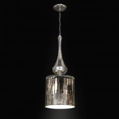 Modernist Hand Blown Murano Mercury Glass Pendant Chandelier w Chrome Fittings - 4745235
