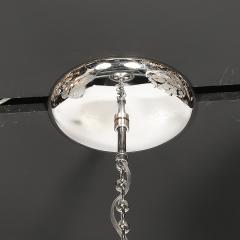 Modernist Hand Blown Murano Mercury Glass Pendant Chandelier w Chrome Fittings - 4745267
