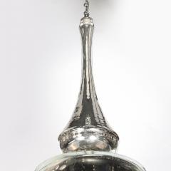 Modernist Hand Blown Murano Mercury Glass Pendant Chandelier w Chrome Fittings - 4745286