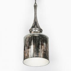 Modernist Hand Blown Murano Mercury Glass Pendant Chandelier w Chrome Fittings - 4745300