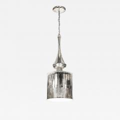 Modernist Hand Blown Murano Mercury Glass Pendant Chandelier w Chrome Fittings - 4746373