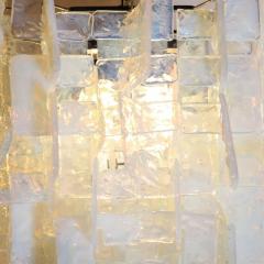 Modernist Hand Blown Murano Mottled Opalescent Interlocking Glass Chandelier - 3409126