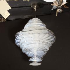 Modernist Hand Blown Murano Opalescent Glass Pendant with Brass Fittings - 3040042
