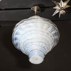 Modernist Hand Blown Murano Opalescent Glass Pendant with Brass Fittings - 3040104