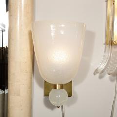 Modernist Hand Blown Murano Sconces w Constellation Murines Orbital Finial - 2909240
