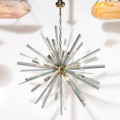 Modernist Hand Blown Murano Smoked Aquamarine Camer Glass Sputnik Chandelier - 3898628