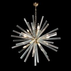 Modernist Hand Blown Murano Smoked Aquamarine Camer Glass Sputnik Chandelier - 3898629