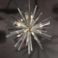 Modernist Hand Blown Murano Smoked Aquamarine Camer Glass Sputnik Chandelier - 3898630