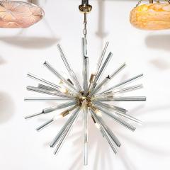 Modernist Hand Blown Murano Smoked Aquamarine Camer Glass Sputnik Chandelier - 3898632