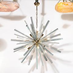 Modernist Hand Blown Murano Smoked Aquamarine Camer Glass Sputnik Chandelier - 3898654