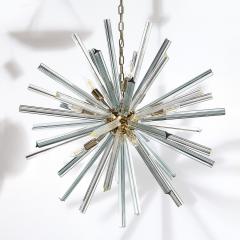 Modernist Hand Blown Murano Smoked Aquamarine Camer Glass Sputnik Chandelier - 3898665