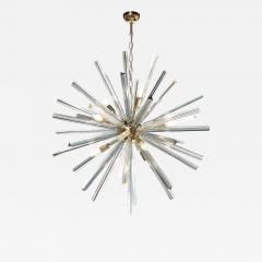 Modernist Hand Blown Murano Smoked Aquamarine Camer Glass Sputnik Chandelier - 3907665