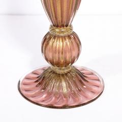 Modernist Hand Blown Murano Smoked Chambord Glass Table Lamps w 24 Karat Gold - 2909155