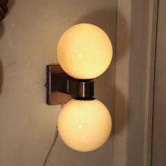 Modernist Hand Blown Murano Smoked Golden Moon Hue Glass Double Sphere Sconces - 4550551