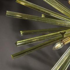 Modernist Hand Blown Murano Smoked Peridot Camer Glass Sputnik Chandelier - 4266064