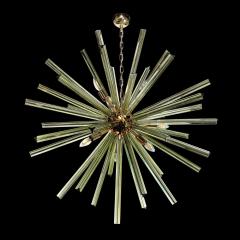 Modernist Hand Blown Murano Smoked Peridot Camer Glass Sputnik Chandelier - 4266065