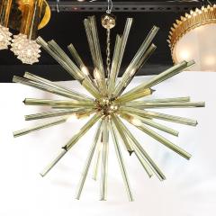 Modernist Hand Blown Murano Smoked Peridot Camer Glass Sputnik Chandelier - 4266066