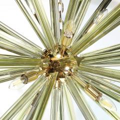 Modernist Hand Blown Murano Smoked Peridot Camer Glass Sputnik Chandelier - 4266067