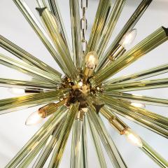 Modernist Hand Blown Murano Smoked Peridot Camer Glass Sputnik Chandelier - 4266073