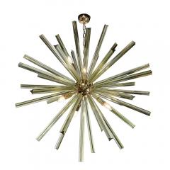 Modernist Hand Blown Murano Smoked Peridot Camer Glass Sputnik Chandelier - 4266079