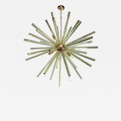 Modernist Hand Blown Murano Smoked Peridot Camer Glass Sputnik Chandelier - 4267196