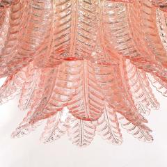 Modernist Hand Blown Smoked Rose Murano Glass 3 Tier Reeded Feather Chandelier - 4566327