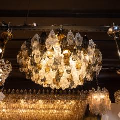 Modernist Handblown Murano Mixed Polyhedral Chandelier with Brass Fittings - 1560360