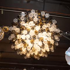 Modernist Handblown Murano Mixed Polyhedral Chandelier with Brass Fittings - 1560385