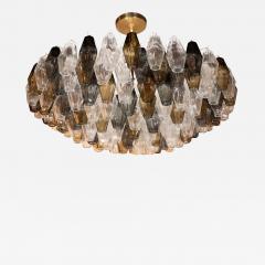 Modernist Handblown Murano Mixed Polyhedral Chandelier with Brass Fittings - 1563210